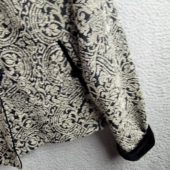 Coldwater Creek Jacket Blazer Womens L Jacquard Vintage Velvet Trim Regencycore - Picture 7 of 16